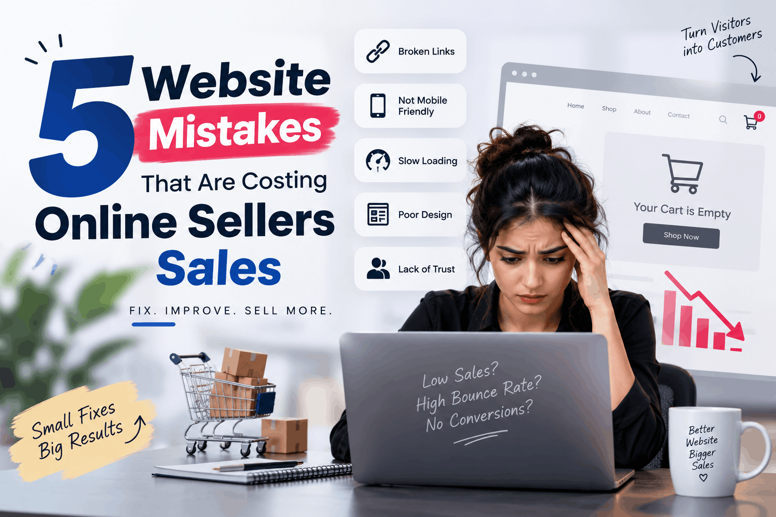 5 Website Mistakes for Online Sellers That Cost Sales
